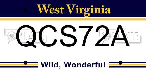QCS72A West Virginia License Plate