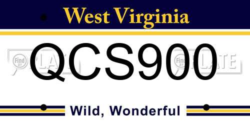QCS900 West Virginia License Plate