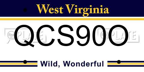 QCS90O West Virginia License Plate