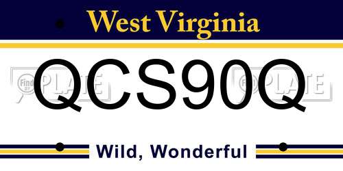 QCS90Q West Virginia License Plate