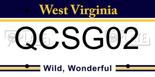 QCSG02 West Virginia License Plate