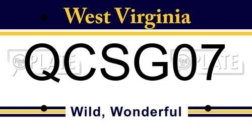QCSG07 West Virginia License Plate