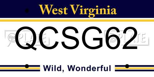 QCSG62 West Virginia License Plate