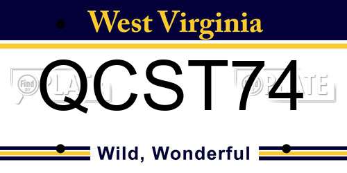 QCST74 West Virginia License Plate