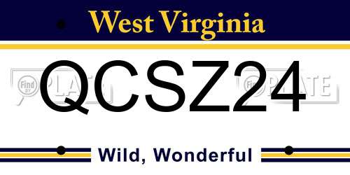 QCSZ24 West Virginia License Plate
