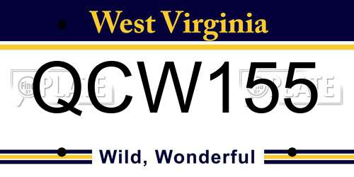 QCW155 West Virginia License Plate