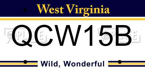 QCW15B West Virginia License Plate