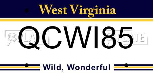 QCWI85 West Virginia License Plate