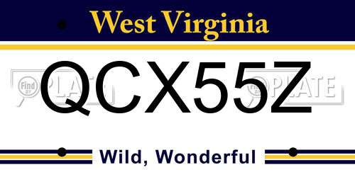 QCX55Z West Virginia License Plate