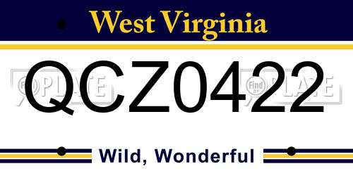 QCZ0422 West Virginia License Plate
