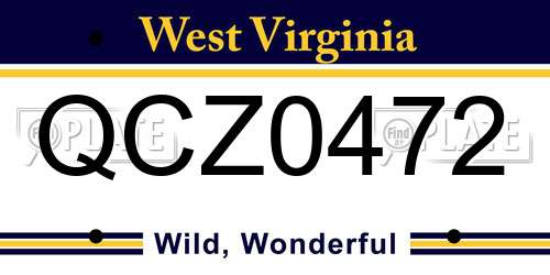 QCZ0472 West Virginia License Plate