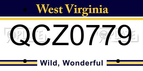 QCZ0779 West Virginia License Plate