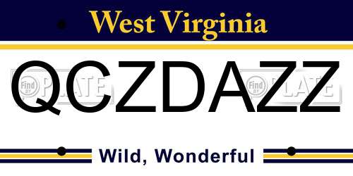 QCZDAZZ West Virginia License Plate