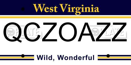 QCZOAZZ West Virginia License Plate