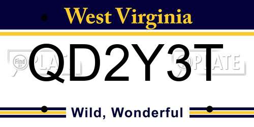 QD2Y3T West Virginia License Plate