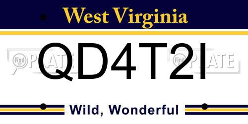 QD4T2I West Virginia License Plate