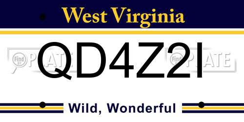 QD4Z2I West Virginia License Plate