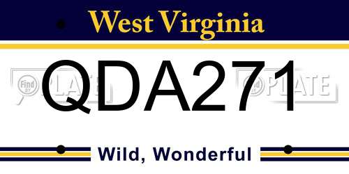 QDA271 West Virginia License Plate