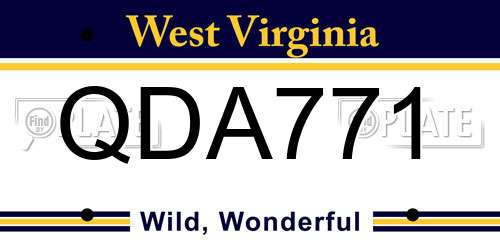 QDA771 West Virginia License Plate