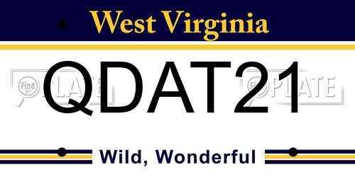QDAT21 West Virginia License Plate