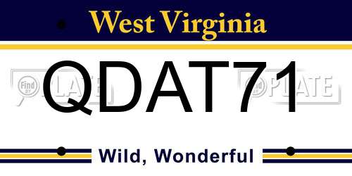 QDAT71 West Virginia License Plate