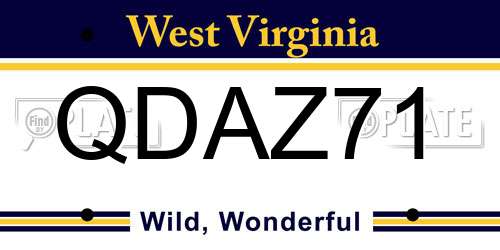 QDAZ71 West Virginia License Plate