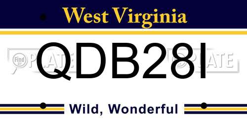 QDB28I West Virginia License Plate