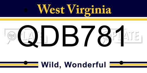 QDB781 West Virginia License Plate