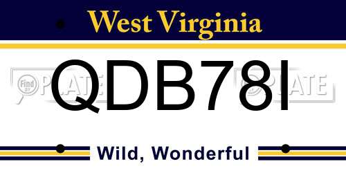 QDB78I West Virginia License Plate