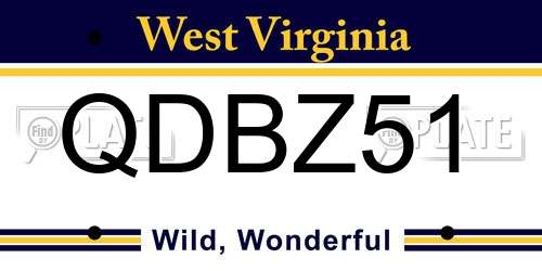 QDBZ51 West Virginia License Plate