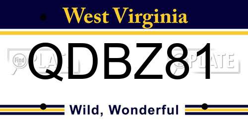 QDBZ81 West Virginia License Plate