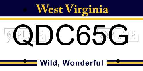 QDC65G West Virginia License Plate