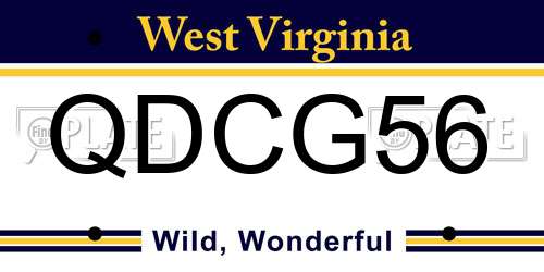 QDCG56 West Virginia License Plate