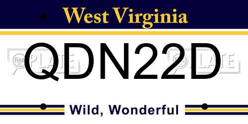 QDN22D West Virginia License Plate