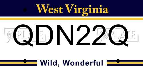 QDN22Q West Virginia License Plate