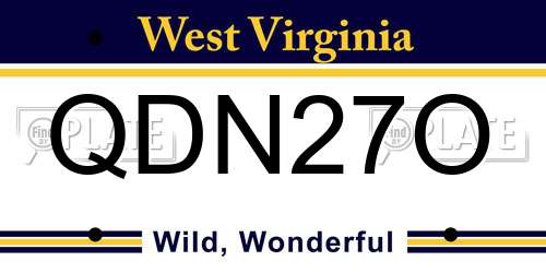 QDN27O West Virginia License Plate