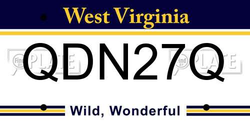 QDN27Q West Virginia License Plate