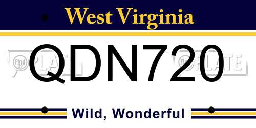 QDN720 West Virginia License Plate