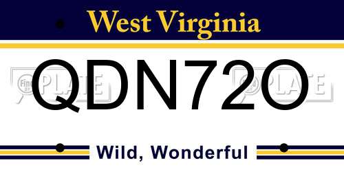 QDN72O West Virginia License Plate