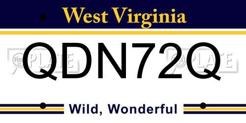 QDN72Q West Virginia License Plate
