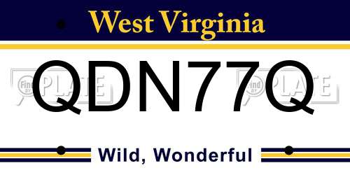 QDN77Q West Virginia License Plate