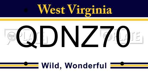 QDNZ70 West Virginia License Plate