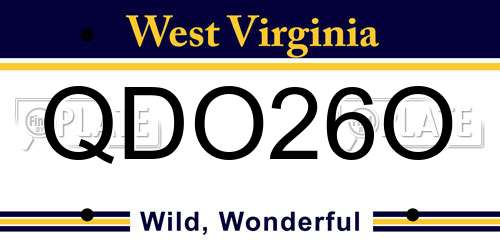 QDO26O West Virginia License Plate