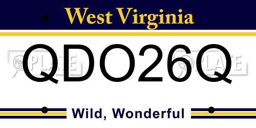 QDO26Q West Virginia License Plate