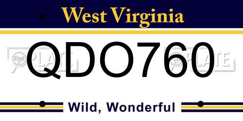 QDO760 West Virginia License Plate
