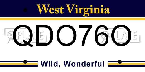 QDO76O West Virginia License Plate