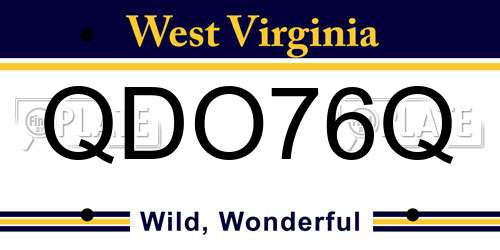 QDO76Q West Virginia License Plate