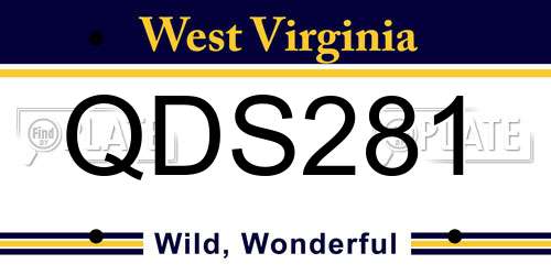 QDS281 West Virginia License Plate