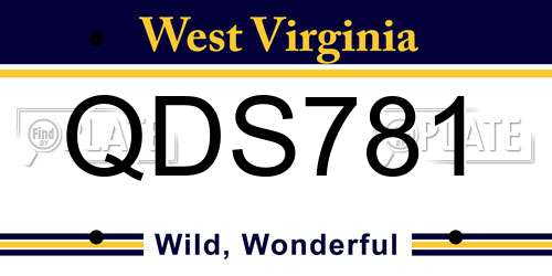 QDS781 West Virginia License Plate