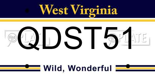 QDST51 West Virginia License Plate